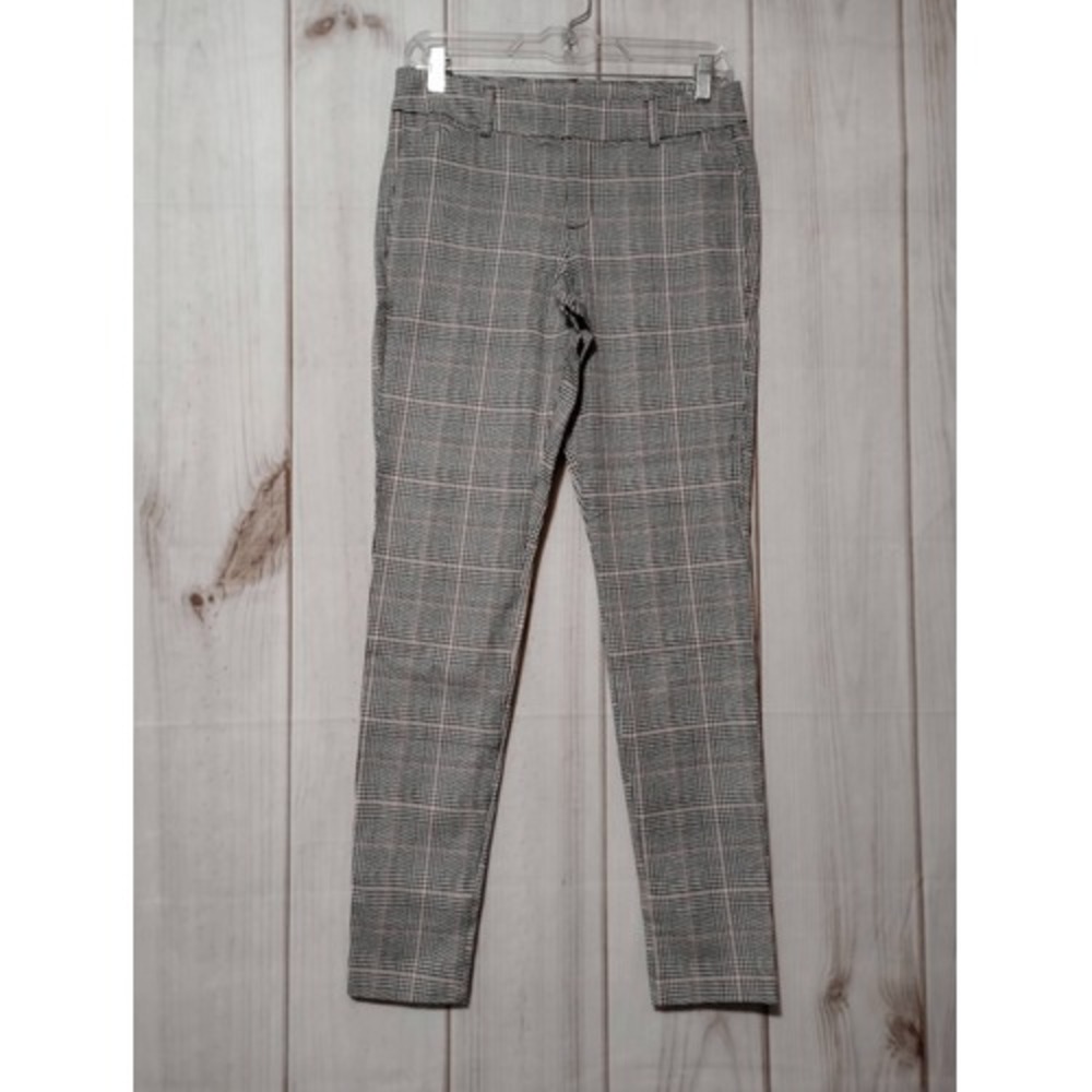 Old Navy Petite Plaid Skinny Pants‎ Women Black Red Gray Size 4